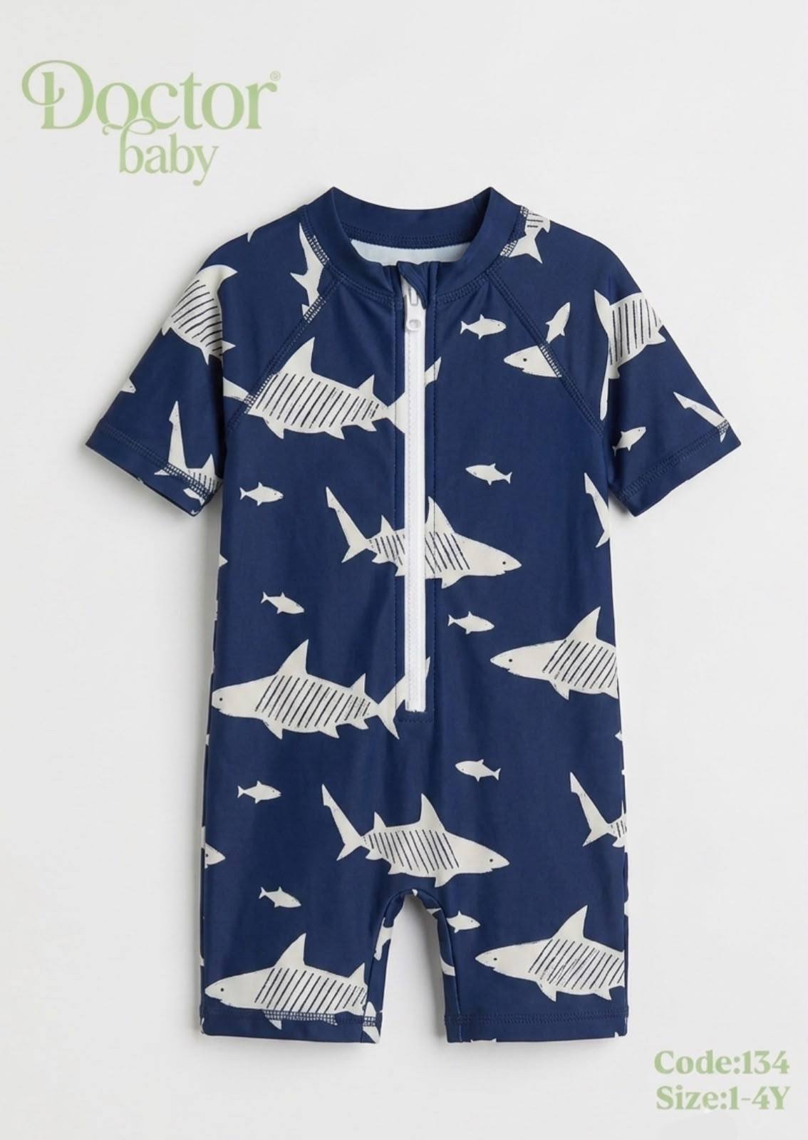 Dark blue sharks swimsuit